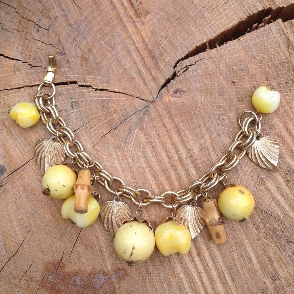 Vintage Boho Bamboo Charm Bracelet